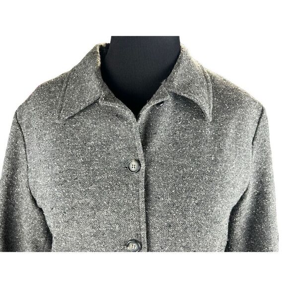 J.Jill woman’s 14 gray tweed wool blend blazer skirt set casual career - Picture 3 of 15